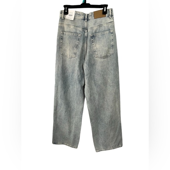 Zara women’s size 30/12 HighWaist Baggy Authentic Damaged Distressed Denim Jeans - Picture 2 of 9